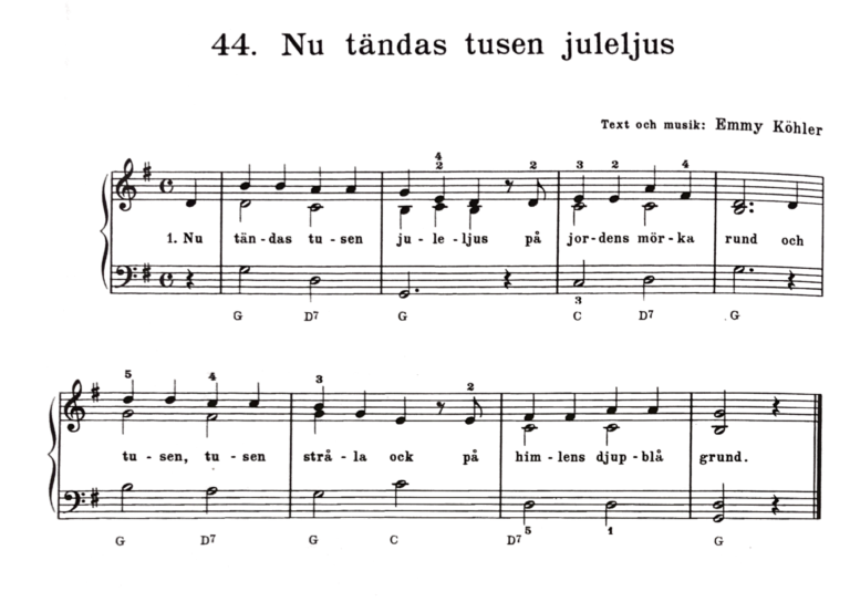 Nu Tändas Tusen Juleljus Piano